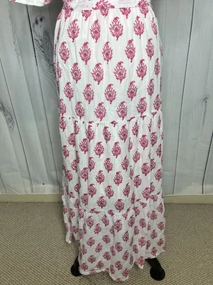 Roller Rabbit x Target Maxi Dress Pink Bouquet Print Short Sleeve Womens Sz S thumbnail 10