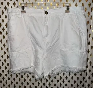 Aerie Midi White Adventure Shorts Frayed Raw Hem Size XL thumbnail 1
