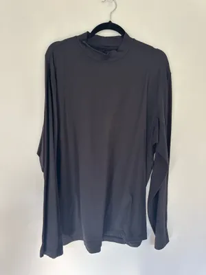Lululemon Rulu Mock Neck Long Sleeve Shirt Black XL thumbnail 1