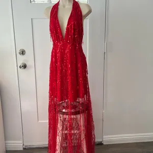 Hello Molly Red Backless Sequin Dress thumbnail 4