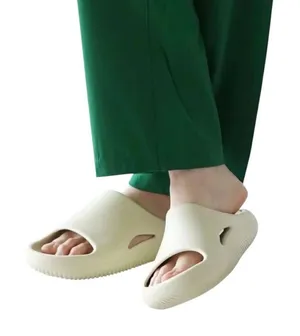 Crocs Mellow Recovery Thick Cushioned Slip-On Slide Sandals In Bone Size 9 thumbnail 1