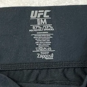 UFC Women's Black Bike Shorts with Red Logo and Side Pockets thumbnail 12