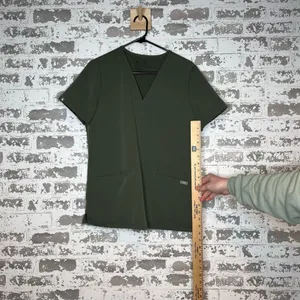 Figs | women olive green scrub top thumbnail 6