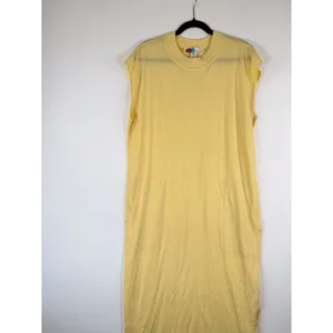 Free People FP Beach Womens Dress Yellow All Day Long Midi T Shirt Slit Medium thumbnail 5