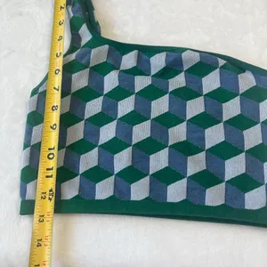 Free People Movement Green Throw One Shoulder Jacquard Bra XS/S thumbnail 7