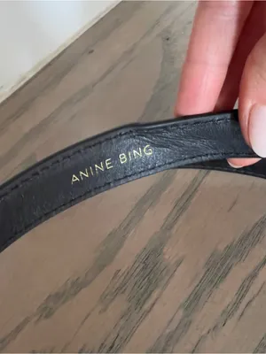 Anine Bing Monogram Leather Belt in Black NWT thumbnail 5