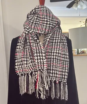 Style & Co. Houndstooth Fringe Scarf thumbnail 1