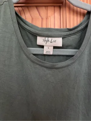 Style & Co. Sleeveless Olive Tank Swing Dress thumbnail 3