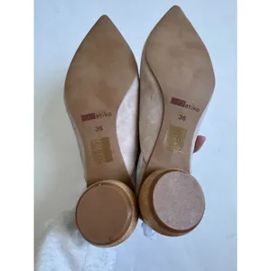 Matiko Anthropologie Heeled Suede Slingback Heel Peach Tan Size 36 US 5.5-6 NEW thumbnail 7