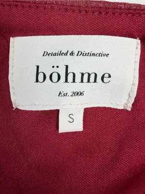 Bohme Tiered Ruffle Mini Dress Red Shimmer Cottagecore‎ Boho Small thumbnail 3