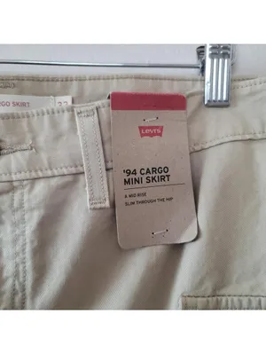 Levi’s '94 Cargo Mini Skirt in Safari Tan Sz 32 New Cotton thumbnail 6