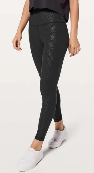 Lululemon Align Pant 25" Legging Size 6 Mono Emboss Black High Rise Yoga Gym thumbnail 1