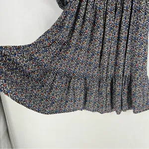 Elloh Multicolor Ditsy Floral Smocked 3/4 Puff Sleeve Tiered Midi Dress‎ Prairie thumbnail 7