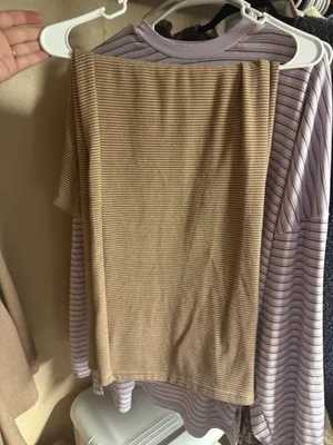 Mauve Striped Fleece Set Brown Size top is m/l : bottom is l/xl thumbnail 3