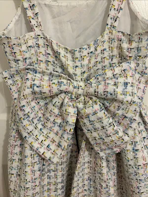 Avec Les Filles Women's Bow-Back Tweed Mini Dress New Size 10 Homecoming thumbnail 9