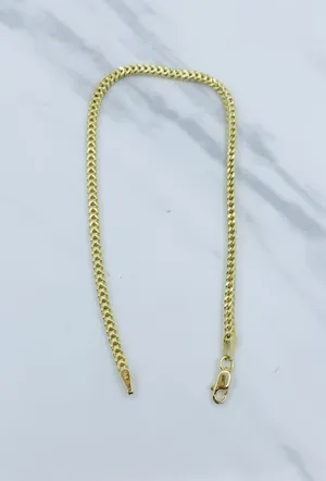 Real 10k solid Gold Women’s Franco Bracelet thumbnail 1