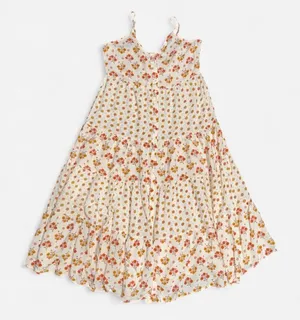 Patrons-of-peace Women's Cream and Orange Dress thumbnail 1