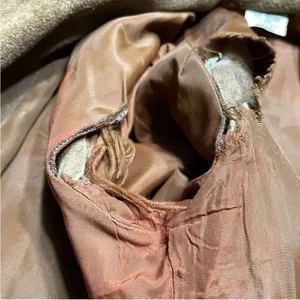Vintage 70s Suede Leather Belted Mini‎ Trench Jacket Brown 9/10 thumbnail 5