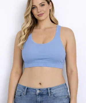 Women's Lululemon Light Blue Strappy Back Sports Bra Medium Support thumbnail 1