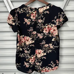 Papaya Black Floral Short Sleeve Blouse thumbnail 4