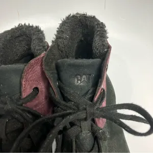 Cat Women’s Fret Faux Fur black & maroon‎ leather boots size 8.5 thumbnail 8