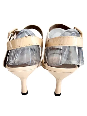 Vaneli Beige Nude Patent Leather Strappy Heels, Size 8.5 thumbnail 5
