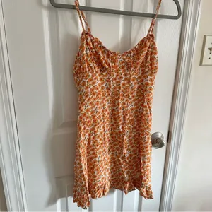 Princess Polly Orange Floral Mini Dress Rayon Size 6 thumbnail 7