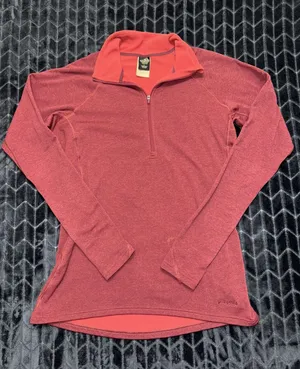 Patagonia Women's Base Layer Capilene Expedition Zip-Neck Pullover Red Sz L VTG thumbnail 1