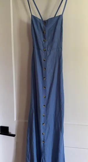 Denim Midi Dress Blue Size M thumbnail 1