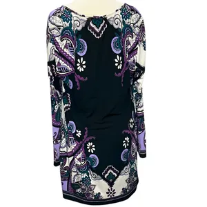 ECI Y2K Babydoll Tunic Dress L Purple Paisley Studded Top Fairy‎ Whimsygoth Boho thumbnail 5