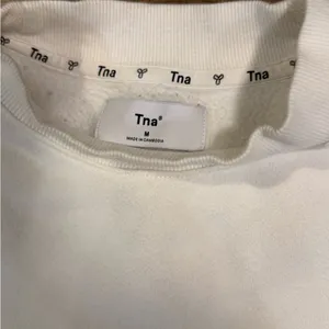 TNA Aritzia White Cropped Crewneck Sweatshirt: Size- Medium thumbnail 2