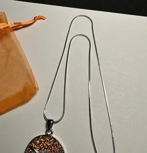 Rhinestone Texas Longhorn Round Pendant Silver Tone Chain Necklace NWOT thumbnail 10