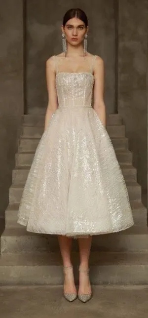 Bronx and Banco NWT Mademoiselle Bridal Midi Dress in White. thumbnail 15