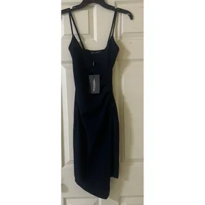 Pretty Little Thing Boutique Lauriell Navy Wrap Front Crepe Party Dress Sz 2 NEW thumbnail 11