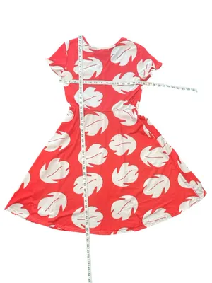 Deerose Red Lilo & Stitch Hawaiian leaf Dress Costume XS cosplay Disneybound thumbnail 5