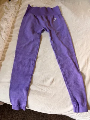 Gymshark Vital Seamless Purple Textured Jogger Leggings Women’s Small thumbnail 2