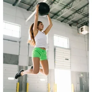 Zyia Bright Neon Green Velocity Lined Athletic Shorts thumbnail 3