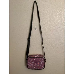 NWOT Loungefly Disney Mickey Mouse & Friends Purple Halloween AOP Crossbody Bag thumbnail 2