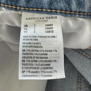 American Eagle SZ 2 SHORT Jegging Jeans Hi-Rise Distressed Stretch Frayed Hems thumbnail 12