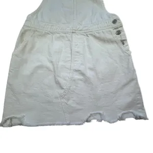 Envy White Denim Overall Skirt Womens Small‎ Pinafore Dress Mini Festival Boho thumbnail 3