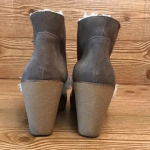 GAP NEW YORK “Gwen Shearling” Tree‎ Bark Suede Wedges Boots ladies size 9 thumbnail 6