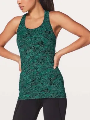 Lululemon Cool Racerback II Tank Top in Kitakami Viridian Yoga Pilates Gym XS/S thumbnail 1