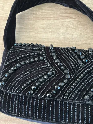 A New Day Black velvet beaded handbag thumbnail 2