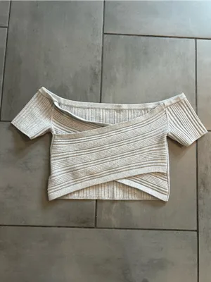 Aerie Reversible Sweater Cropped Top in Grey thumbnail 2