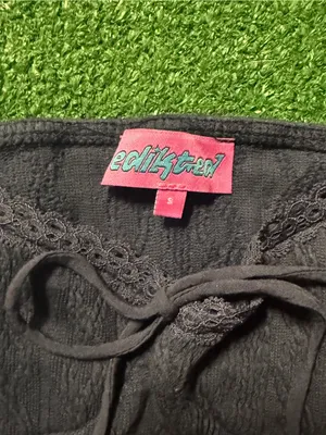 Betsey Johnson Black Lace-Trim Camisole Tank Top thumbnail 2