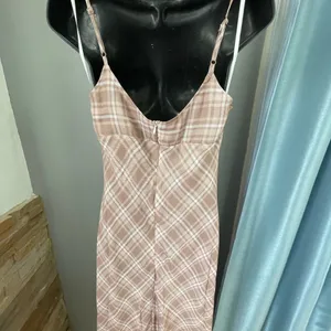 Princess Polly Plaid Maxi milkmaid Dress in tan and White thumbnail 2