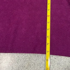 Cashmere Womens Sz M Purple Ribbed V Neck Pullover Knit‎ Sweater Long Sleeves thumbnail 6