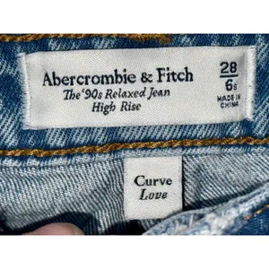 Abercrombie & Fitch Curve Love 90s Relaxed Jean High Rise Blue Jeans Size 28 6 S thumbnail 3