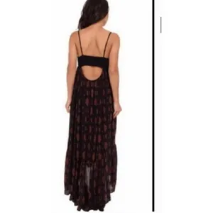 Free People totally tubular brown black‎ maxi dress Sz S thumbnail 2