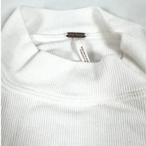 Free People Downtown Girl Tunic Top White Mock Neck Cold Shoulder Ribbed Small thumbnail 6